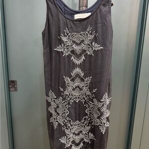 Abercrombie & Fitch Black Dress with White Embroidery